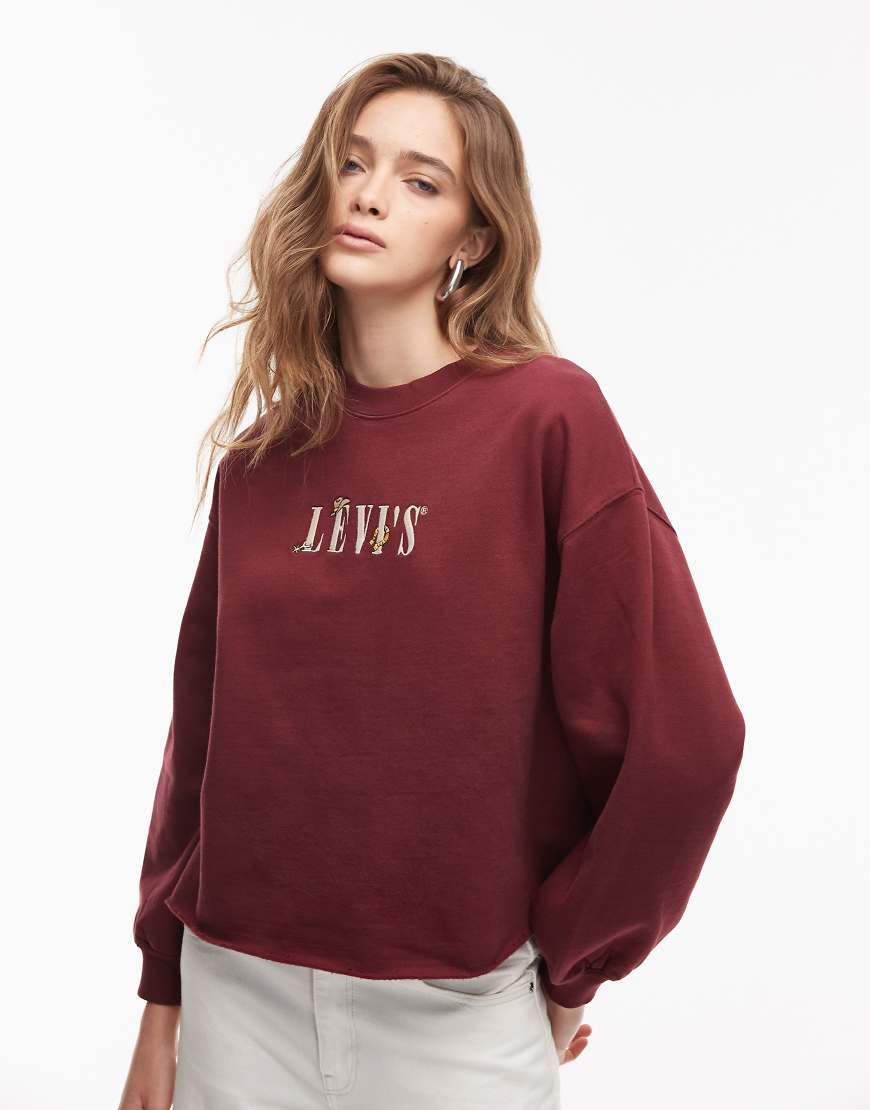 Levi's - Leo - Sweatshirt in Burgunderrot mit Western-Logo von Levi's
