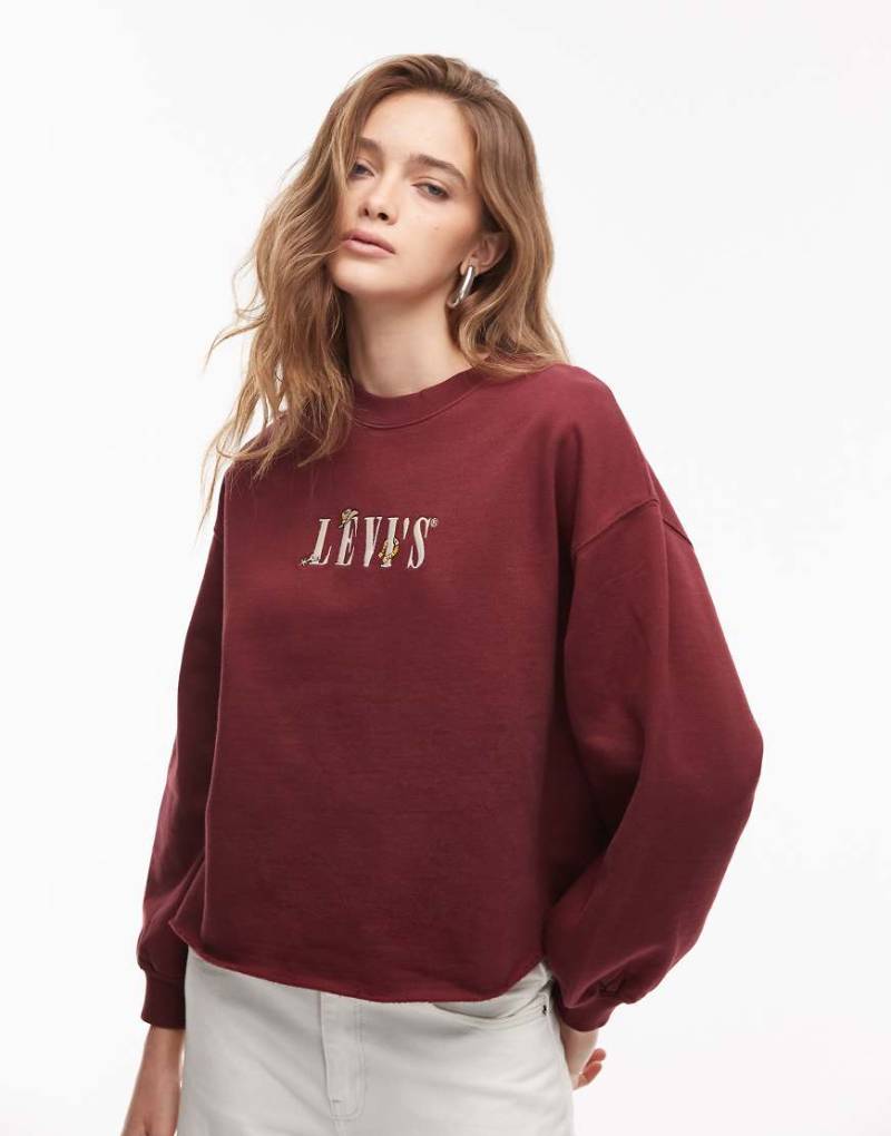 Levi's - Leo - Sweatshirt in Burgunderrot mit Western-Logo von Levi's