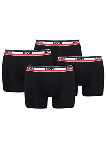 LEVIS Mens Levi's Sportswear Logo Men's Multipack 4 Pack Boxer Briefs, Black, M von LEVIS
