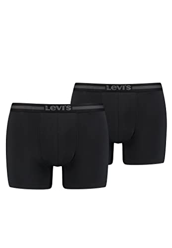 Levi's Herren Tencel Boxer Brief Retroshorts, Jet Black, S (2er Pack) von Levi's