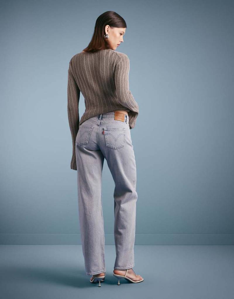 Levi's - Locker geschnittene Jeans in gebleichter Waschung mit hohem Bund und geradem Beinschnitt-Blau von Levi's