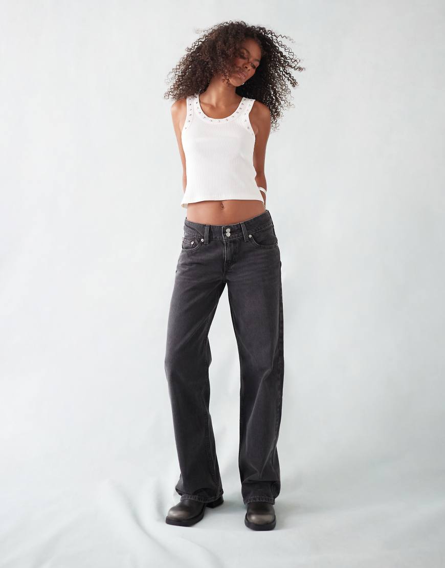 Levi's - Locker geschnittene Jeans in verwaschenem Schwarz mit sehr niedrigem Bund-Blau von Levi's