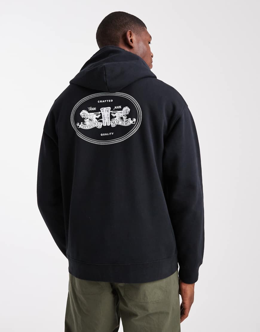 Levi's - Locker geschnittener Kapuzenpullover in Schwarz mit 2-Pferde-Logoprint auf der Rückseite von Levi's