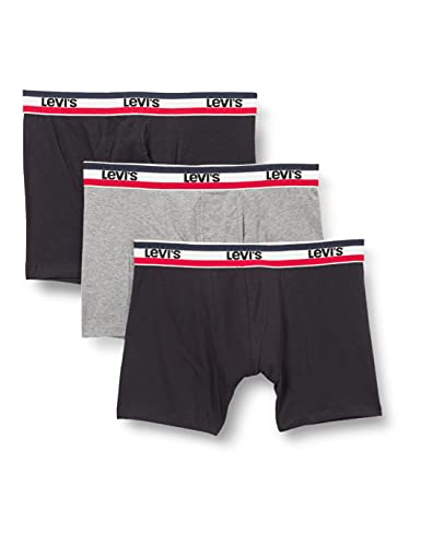 Levi's Herren Boxer Unterwäsche, Schwarz/Grau, S (2er Pack) von Levi's