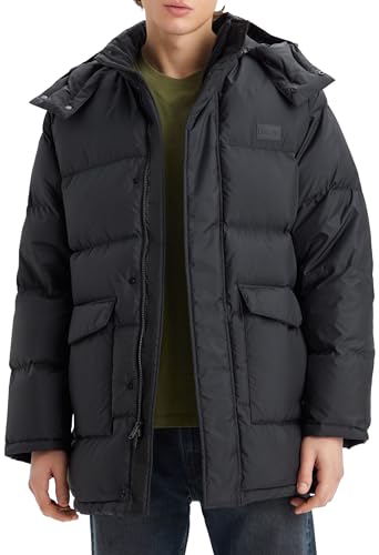 Levi's Men's Laurel Mid Puffer Jacket, Jet Black, M von Levi's