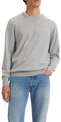 Levi's Men's Lightweight Housemark Sweaters, Mid Tone Grey Heather, L von Levi's