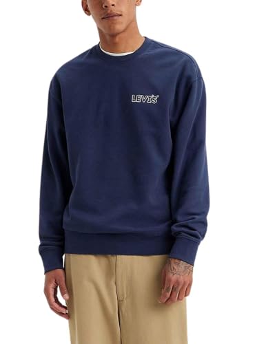 Levi's Men's Relaxd Crew Graphic Sweatshirt, Chrome Headline Naval Academy, XS von Levi's