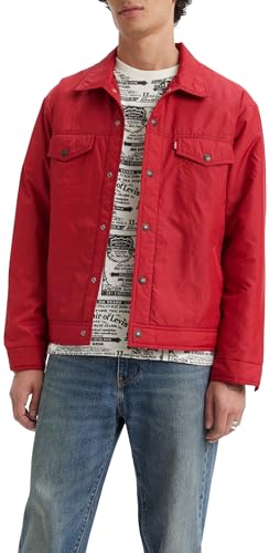 Levi's Men's Relaxed Fit Padded Truck Jacket, Rhythmic RED, M von Levi's