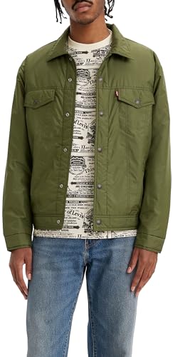 Levi's Men's Relaxed Fit Padded Truck Jacket, SEA Moss, S von Levi's