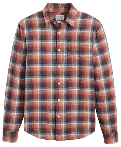 Levi's Men's Sunset 1 Pocket Standard Shirt, Nolan Plaid Dress BL, L Levi's Men's Sunset 1 Pocket Standard Shirt, Nolan Plaid Dress BL, L von Levi's