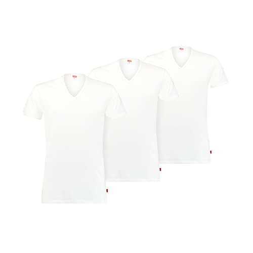 Levi's Herren T-Shirt, White, M (3er Pack) von Levi's