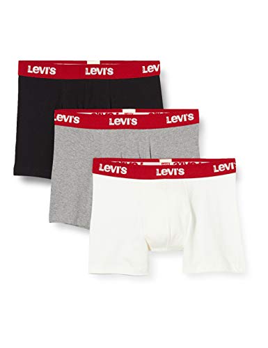 Levi's Mens Back In Session Men's Multipack (3 Pack) Boxer Briefs, Black/red, L von Levi's