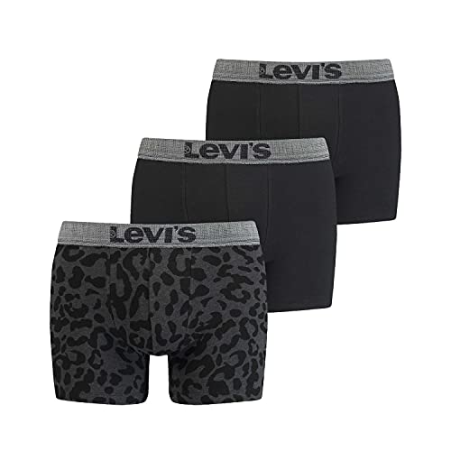 Levi's Mens Black Leopard All-Over Print Men's (3 Pack) Boxer Briefs, Schwarz, M (3er Pack) von Levi's