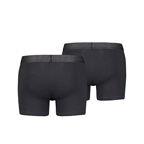 Levi's Herren Levi's Melange Tailleband Organic Cotton Heren 2 Pack Boxer Briefs, Schwarz, M EU von Levi's