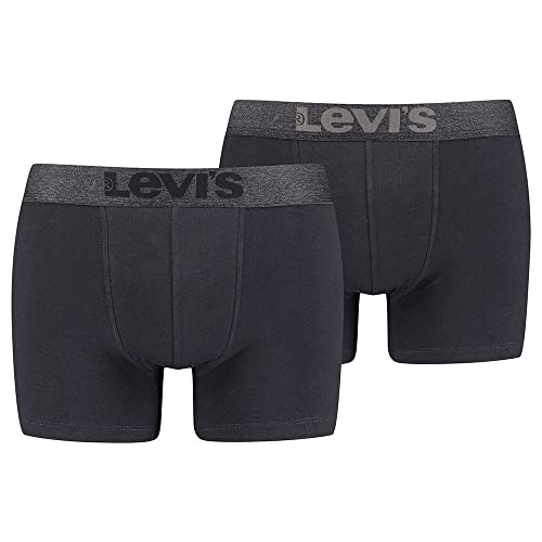 Levi's Herren Levi's Melange Waistband Organic Cotton Men's 2 Pack Boxer Briefs, Schwarz, S EU von Levi's