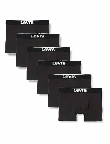 Levi's Herren Levi's Men's Solid Basic Boxers (6 pack) Boxer Shorts, Schwarz, L von Levi's