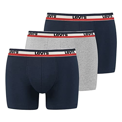 Levi's Herren Boxer Unterwäsche, Marineblau/Grau, L (2er Pack) von Levi's