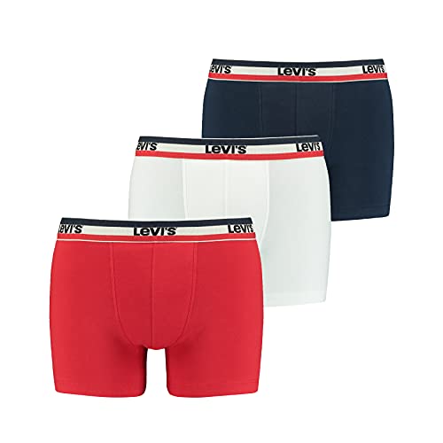 Levi's Herren Boxer Unterwäsche, Weiß/Blau/Rot, L (2er Pack) von Levi's