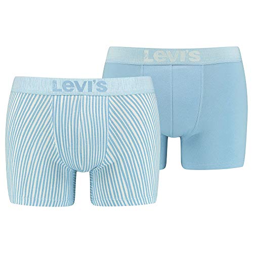 Levi's Mens Men's Vertical Stripe All-Over-Print Briefs (2 Pack) Boxer Shorts, Light Blue, S von Levi's
