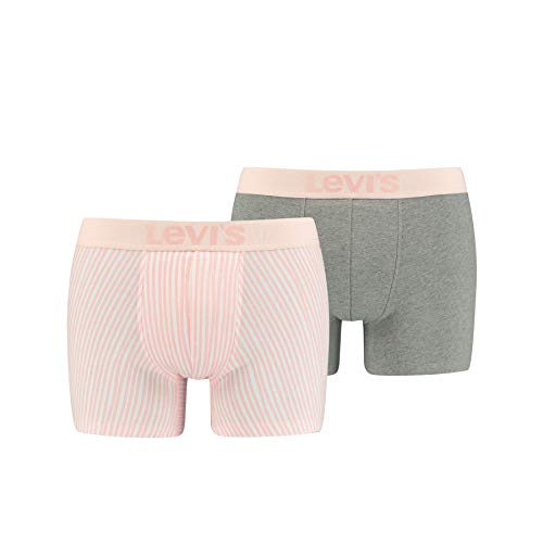 Levi's Mens Men's Vertical Stripe All-Over-Print Briefs (2 Pack) Boxer Shorts, Light pink, L von Levi's