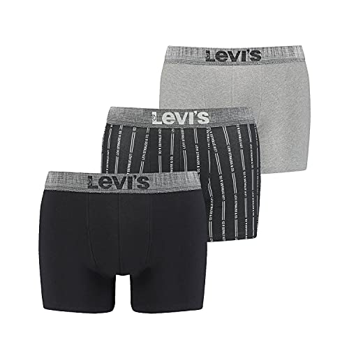 Levi's Herren Stripes Logo Heren Briefs Gift Boxer Shorts, Black / Grey, M EU von Levi's
