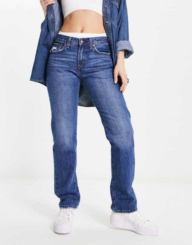 Levi's - Middy - Gerade Jeans mit Used-Optik und mittlerer Waschung-Blau Levi's - Middy - Gerade Jeans mit Used-Optik und mittlerer Waschung-Blau von Levi's