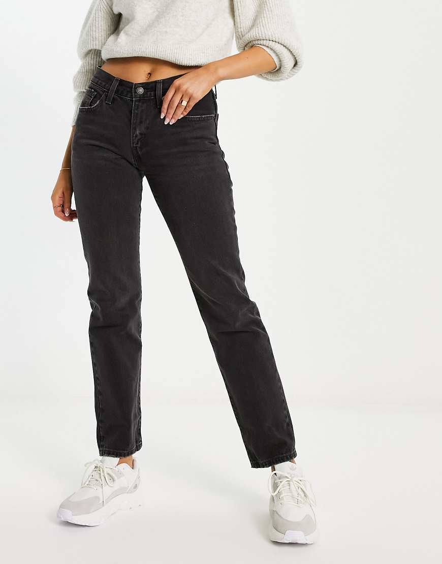 Levi's - Middy - Jeans mit geradem Bein und Zierrissen in Schwarz von Levi's