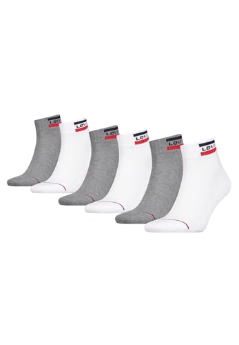 Levi’s Mittelhohe Socken, Outdoor-Socken aus atmungsaktiver Bio-Baumwolle mit verstärkter Ferse, 6er-Pack von Levi's
