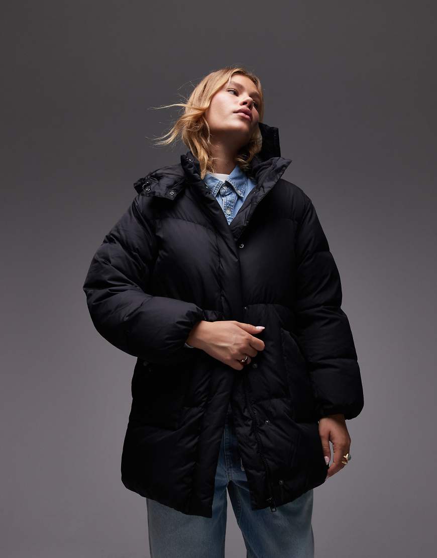 Levi's - Mittellanger Western-Puffermantel in Schwarz von Levi's