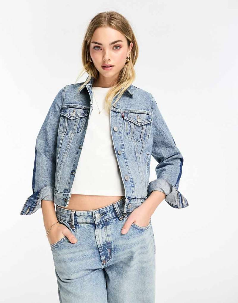 Levi's - Original -Jeansjacke im Trucker-Stil in Hellblau mit seitlichen Streifen von Levi's