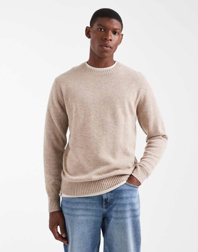 Levi's - Original - Strickpullover in beige meliert mit Fledermaus-Logo-Neutral von Levi's