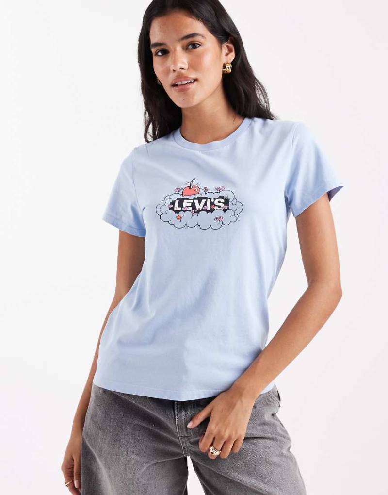 Levi's - Perfect - T-Shirt in Blau mit Frucht-Logo Levi's - Perfect - T-Shirt in Blau mit Frucht-Logo von Levi's