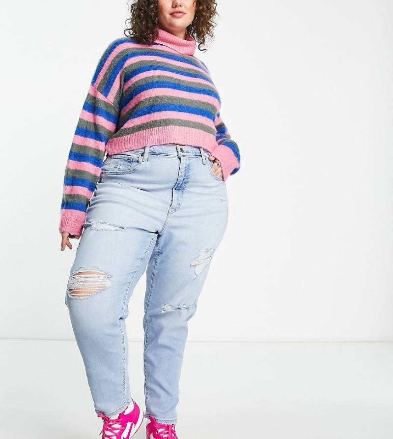Levi's Plus - Mom-Jeans in hellblauer Waschung mit hohem Bund von Levi's