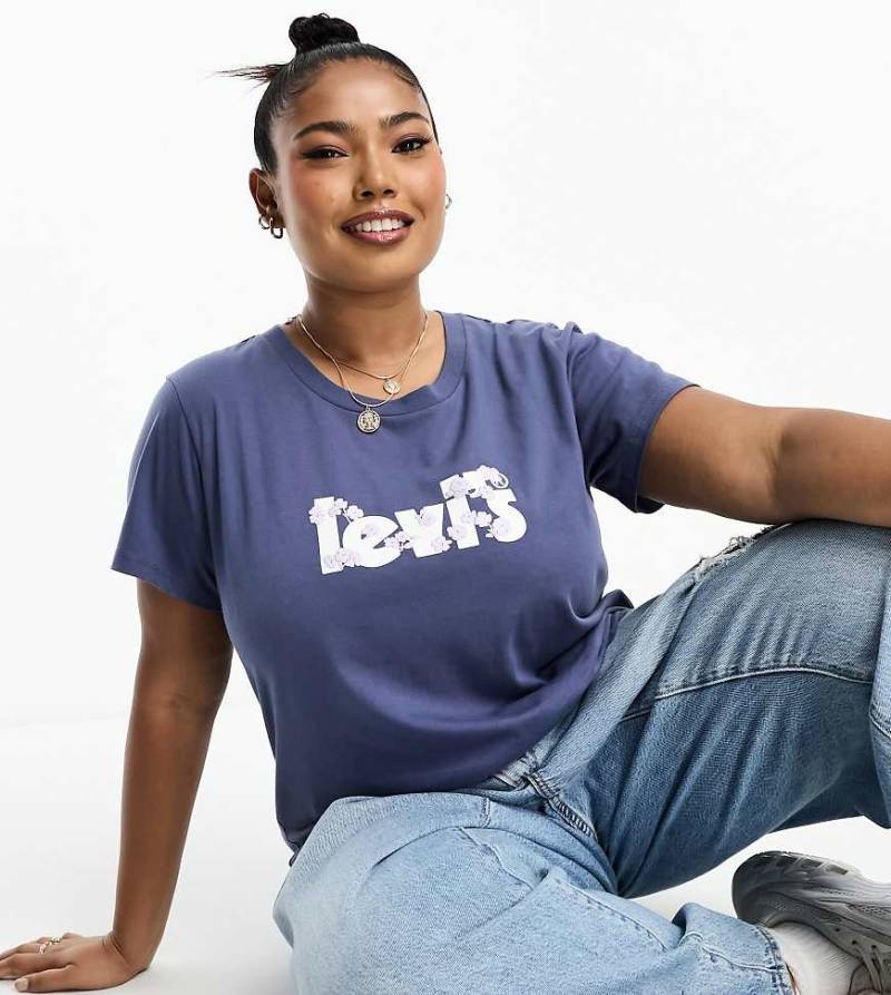 Levi's Plus - T-Shirt in Marineblau mit Logo von Levi's
