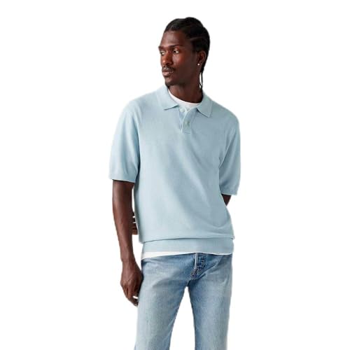 Levi's Herren Polo aus Strick Niagara Mist Cotton Linen Blue M von Levi's