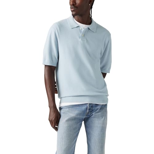 Levi's Polo aus Strick Niagara Mist Cotton Linen - Blue S Levi's Polo aus Strick Niagara Mist Cotton Linen - Blue S von Levi's