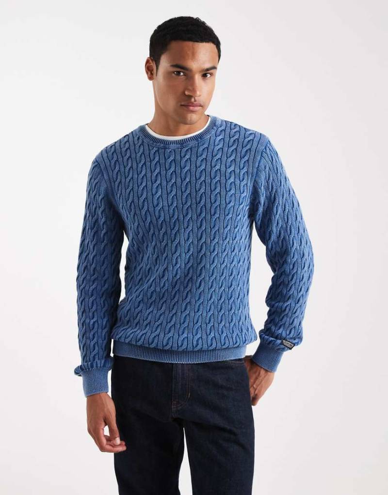 Levi's - Presidio - Strickpullover mit Zopfmuster in Indigo-Blau von Levi's