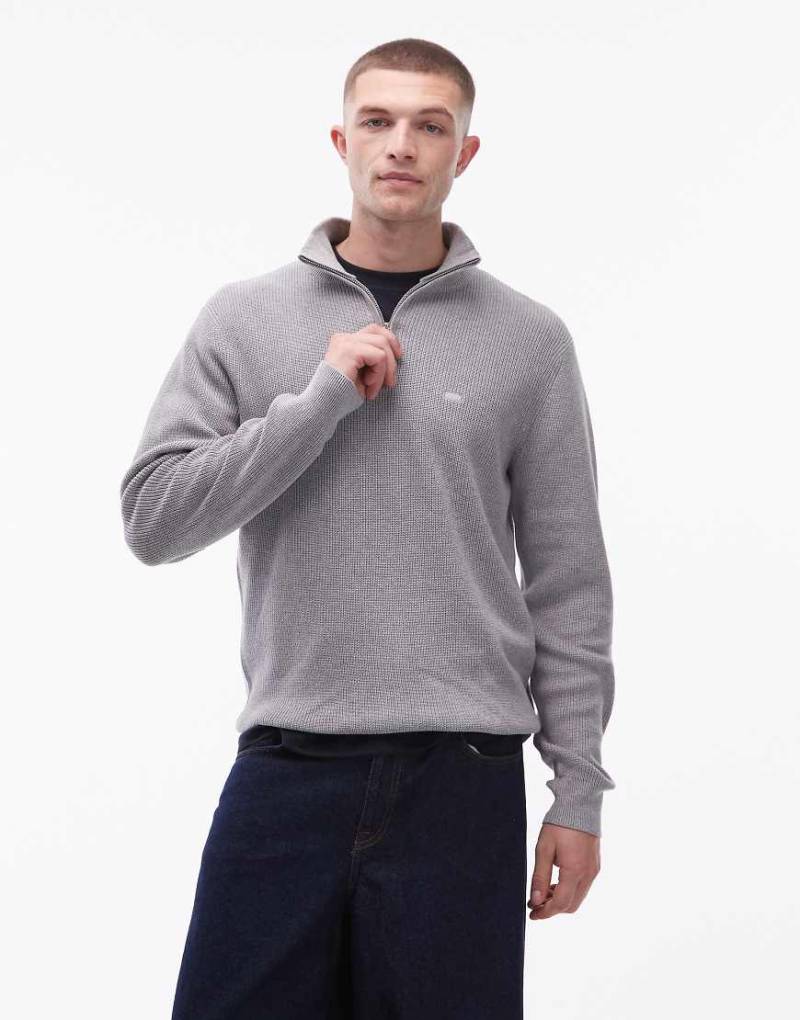 Levi's - Pullover in Hellgrau mit kurzem Reißverschluss von Levi's