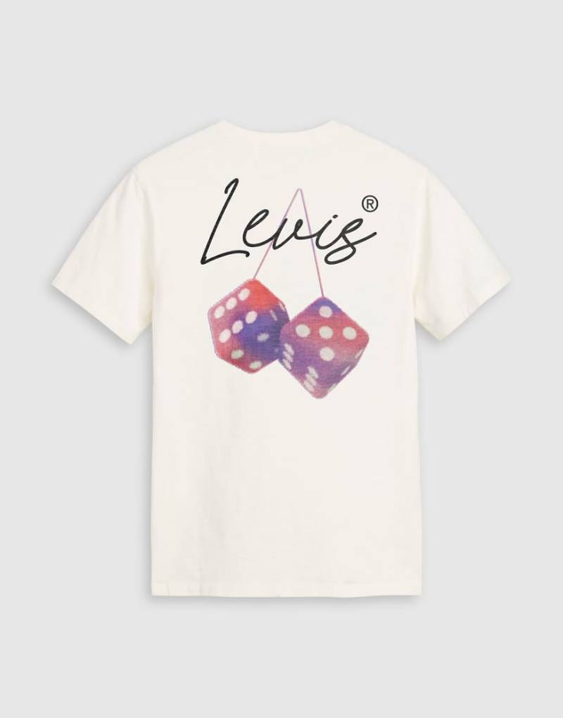Levi's - Relaxed Fit T-Shirt in Beige mit Würfel-Print am Rücken-Neutral von Levi's