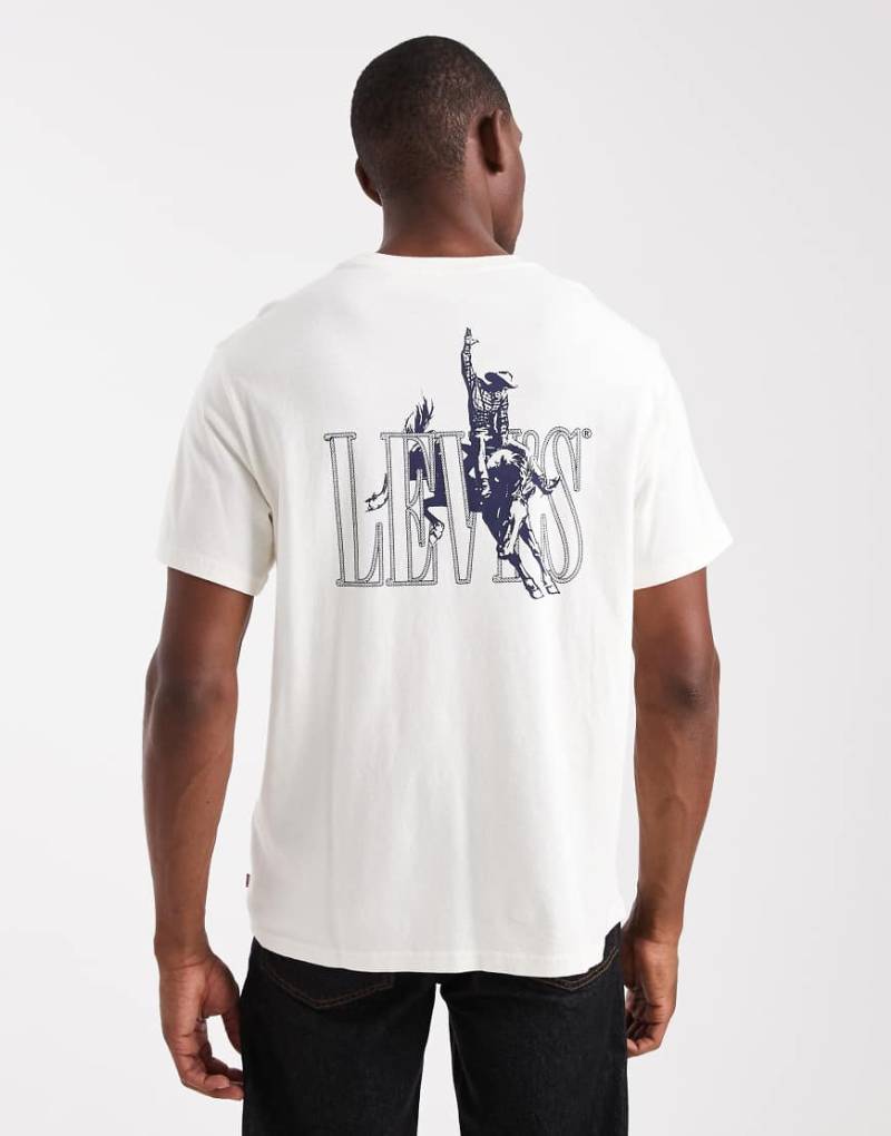 Levi's - Relaxed-Fit-T-Shirt in Wollweiß mit „Cowboy-Rückenlogo von Levi's