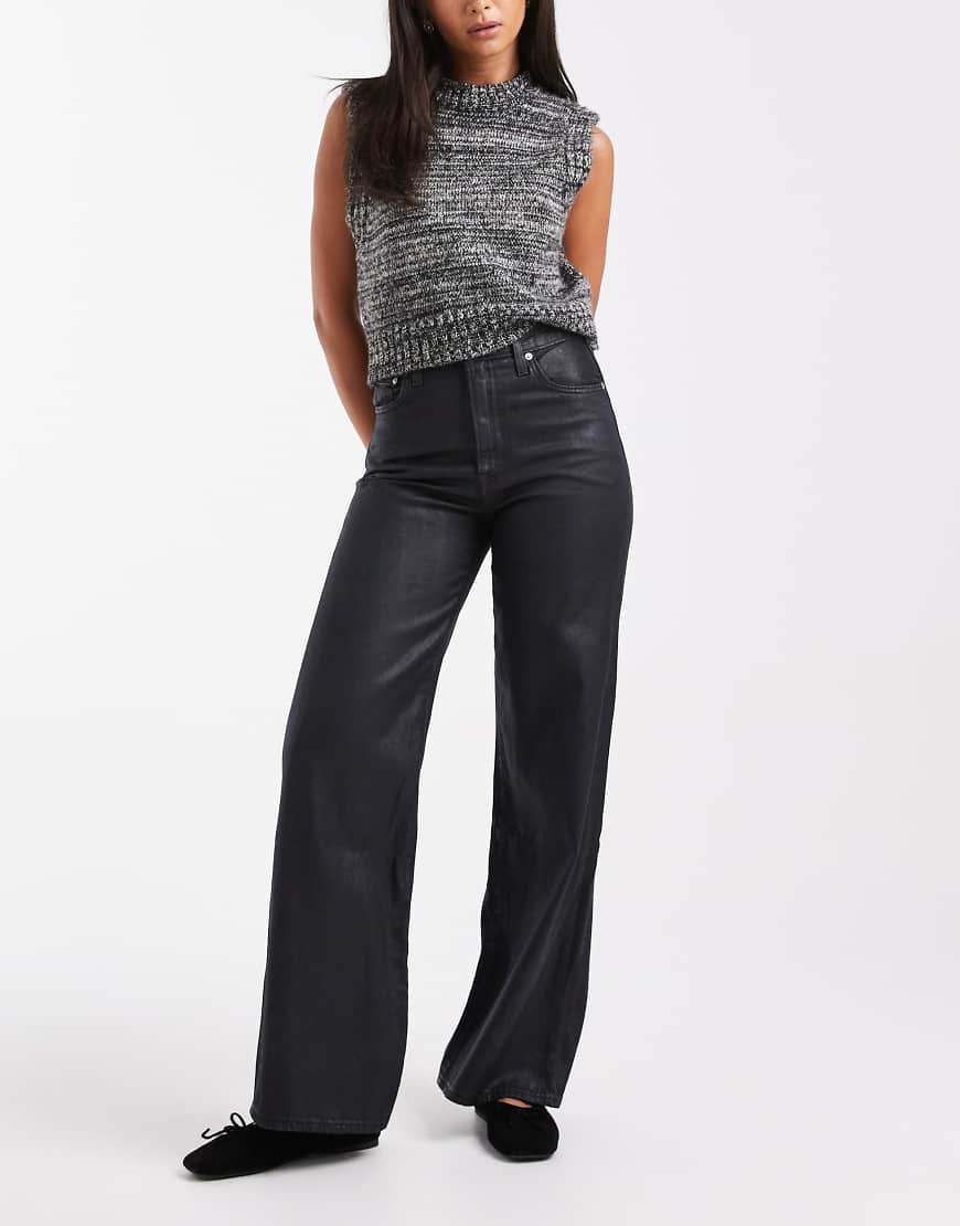 Levi's - Ribcage - Jeans mit weitem Bein in Schwarz beschichtet von Levi's