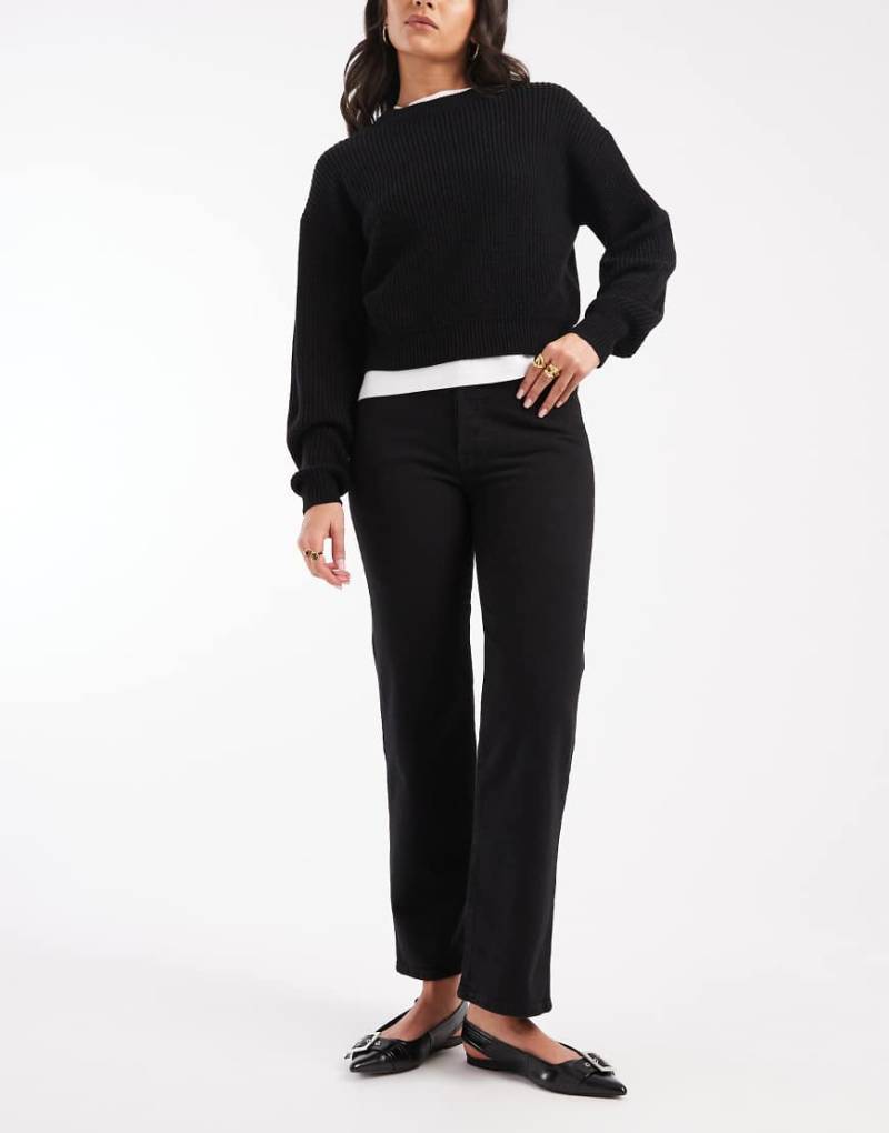 Levi's - Ribcage - Knöchellange Straight Jeans in Schwarz von Levi's