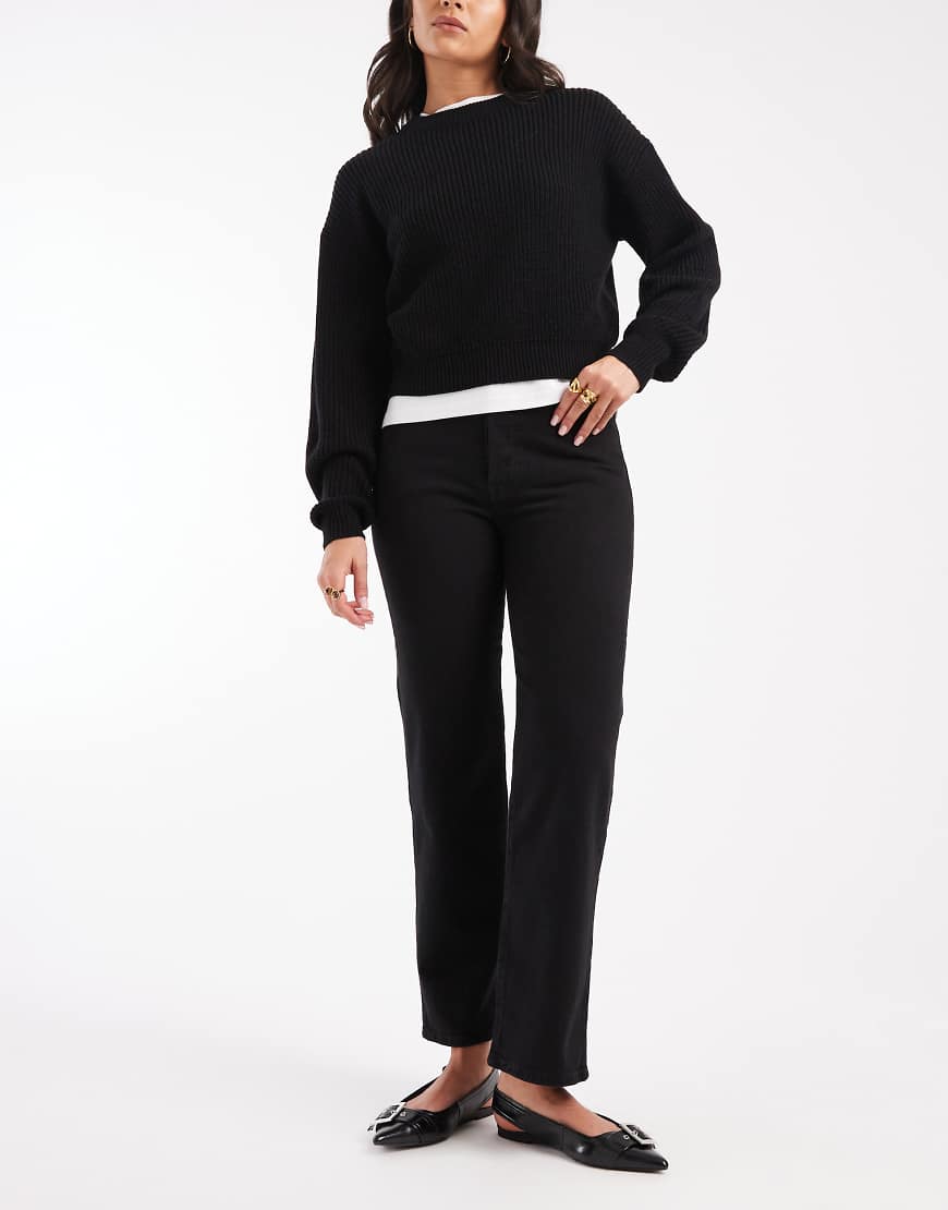 Levi's - Ribcage - Knöchellange Straight Jeans in Schwarz von Levi's