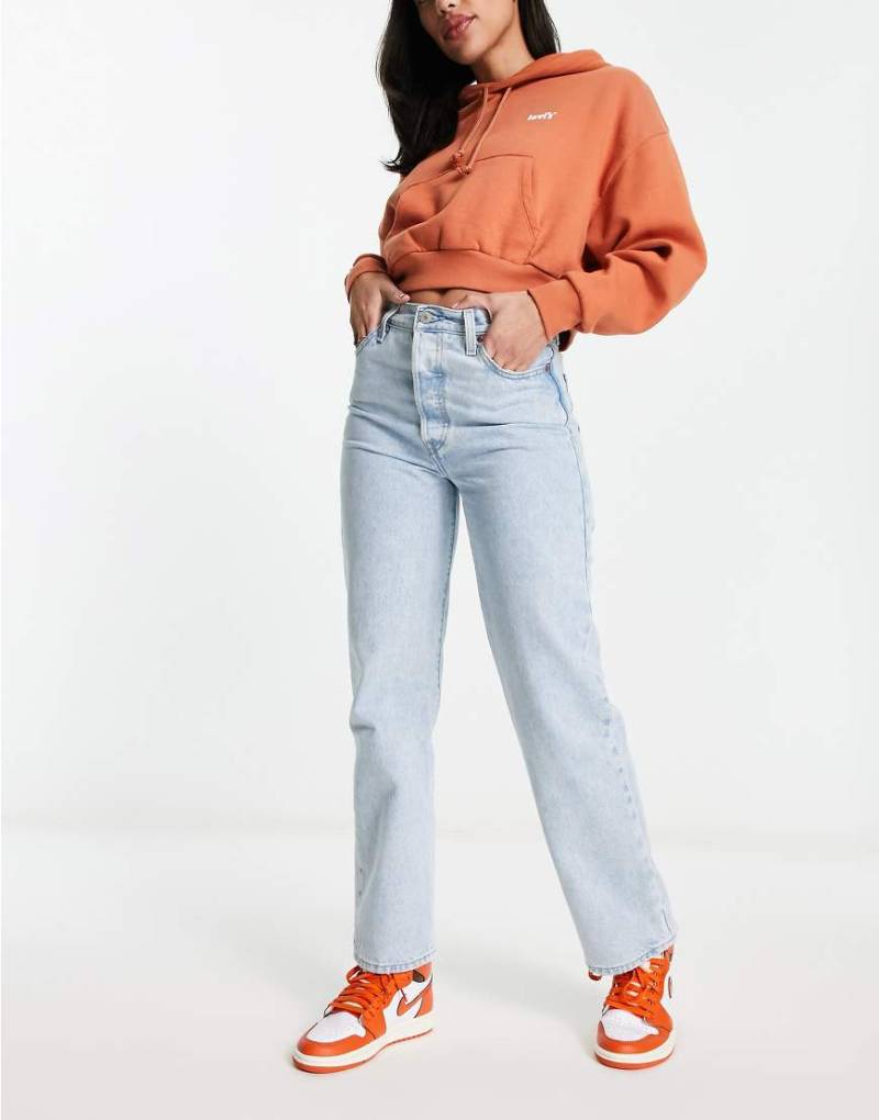 Levi's - Ribcage - Kurz geschnittene, gerippte Jeans in heller Waschung-Blau von Levi's