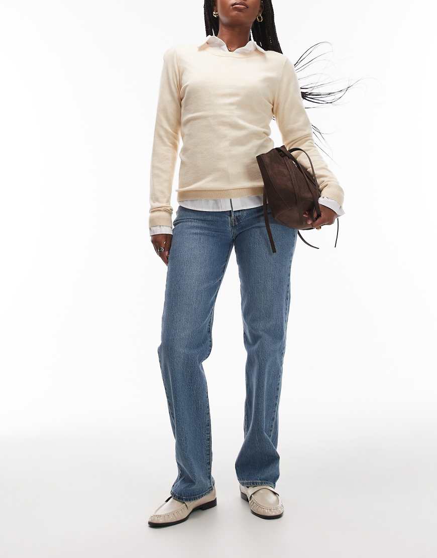 Levi's - Ribcage - Lang geschnittene Straight Jeans in mittelblauer Waschung von Levi's