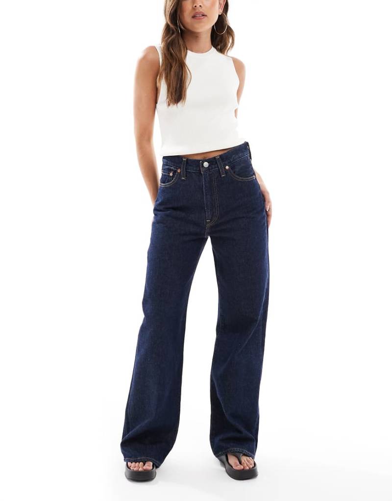 Levi's - Ribcage - Weit geschnittene Jeans in Marineblau mit hohem Bund von Levi's