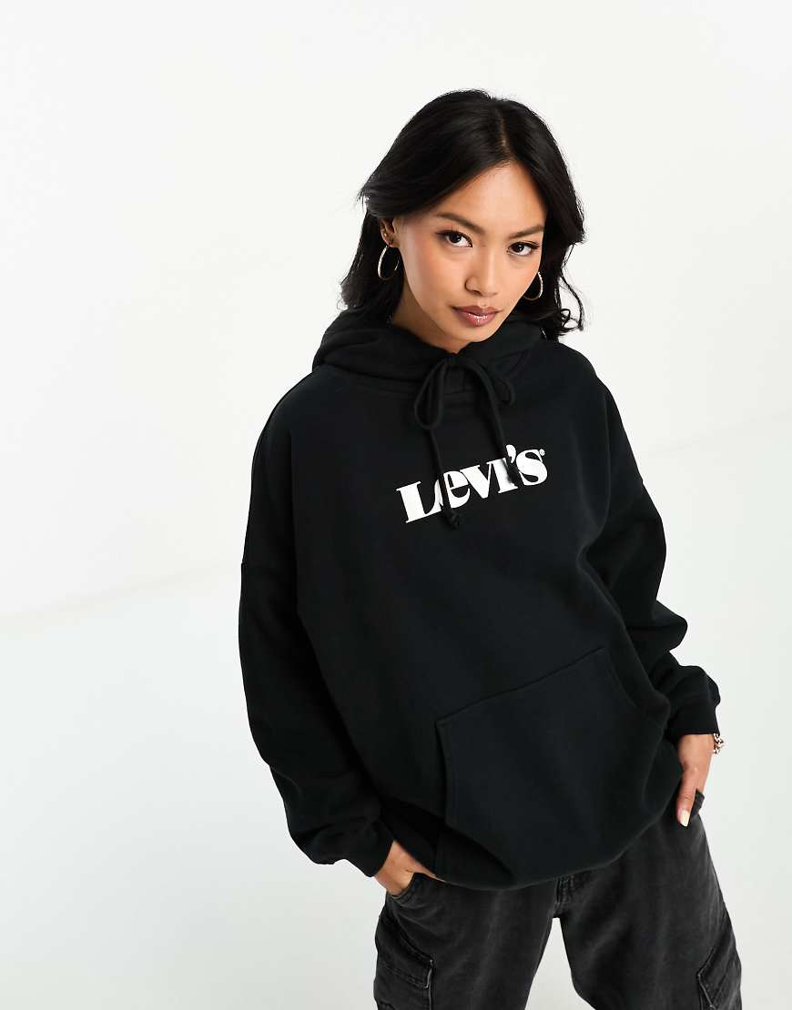 Levi's - Rider - Kapuzenpullover in Schwarz mit Grafikprint von Levi's