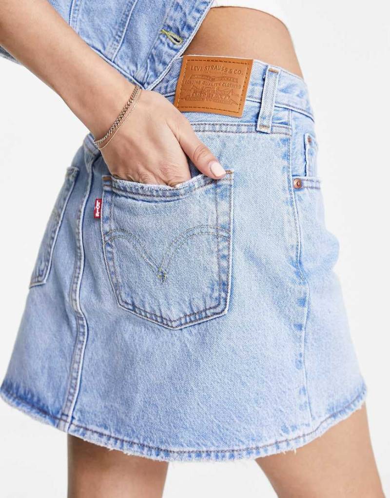 Levi's - Rock mit Logo in verwaschenem Hellblau Levi's - Rock mit Logo in verwaschenem Hellblau von Levi's