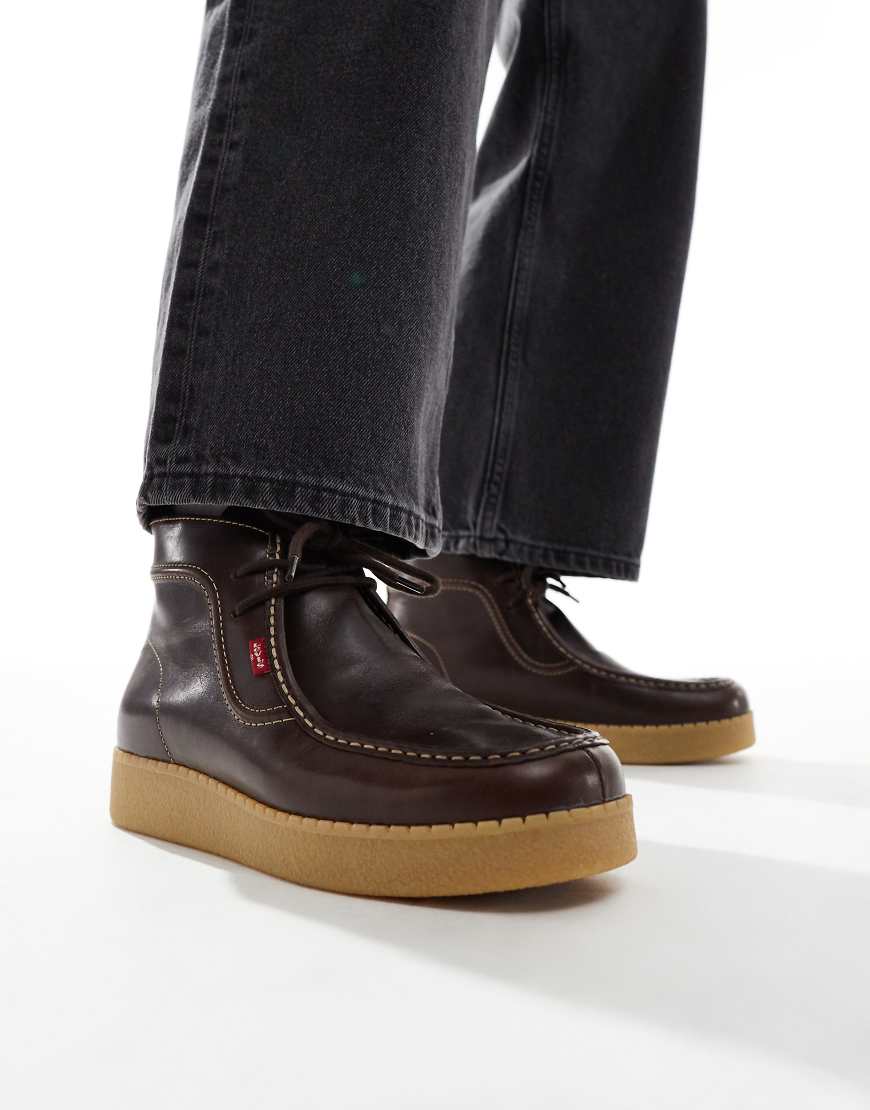 Levi's - Schnürstiefel aus Leder in Braun mit Gummisohle Levi's - Schnürstiefel aus Leder in Braun mit Gummisohle von Levi's