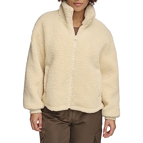 Levi's Sherpa-Teddyjacke mit Reißverschluss für Damen (Standard & Übergrößen), Crème Brulee, XL von Levi's